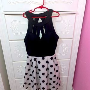 Black and white polka dot dress